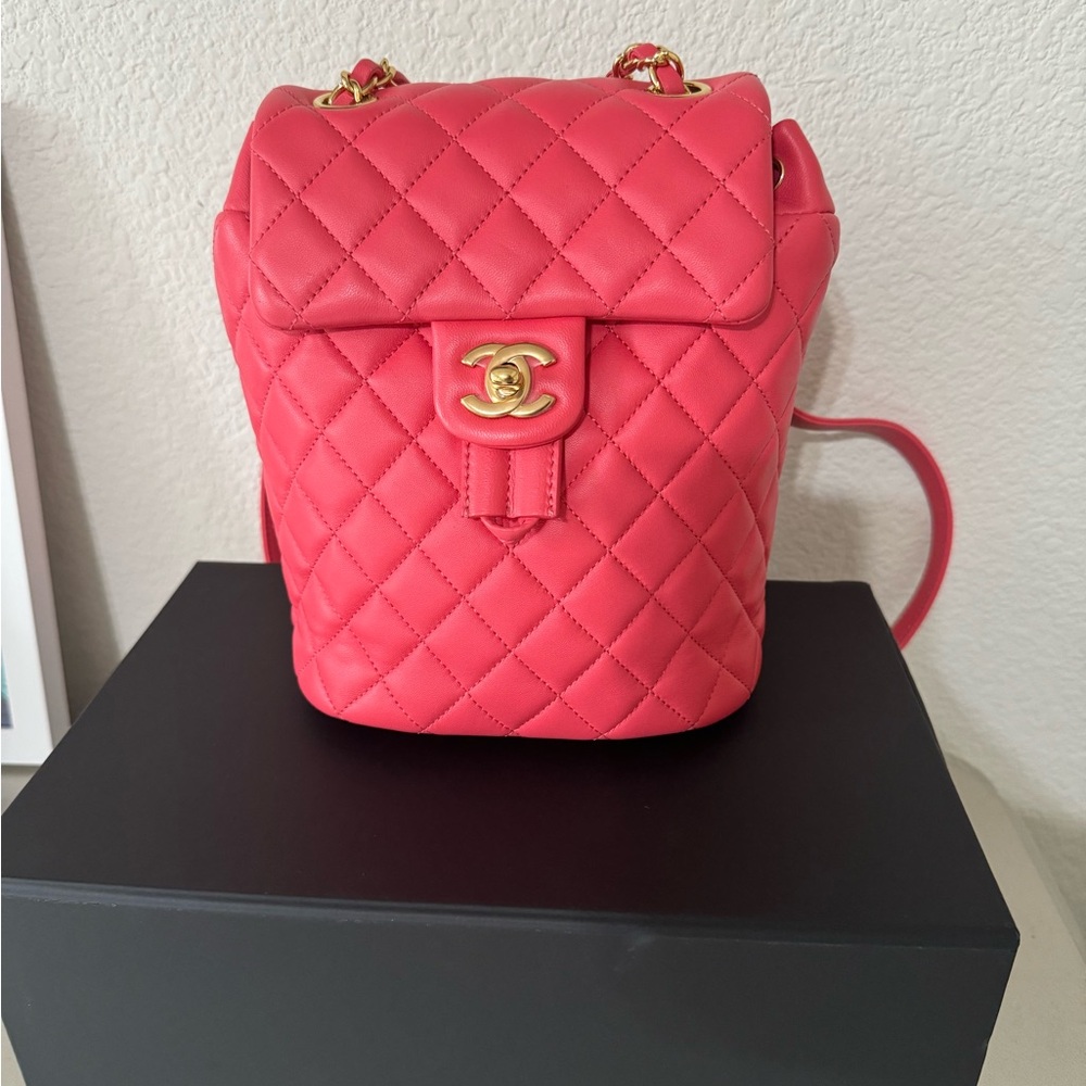 Chanel Lambskin Quilted Small Urban Spirit Backpack Pink